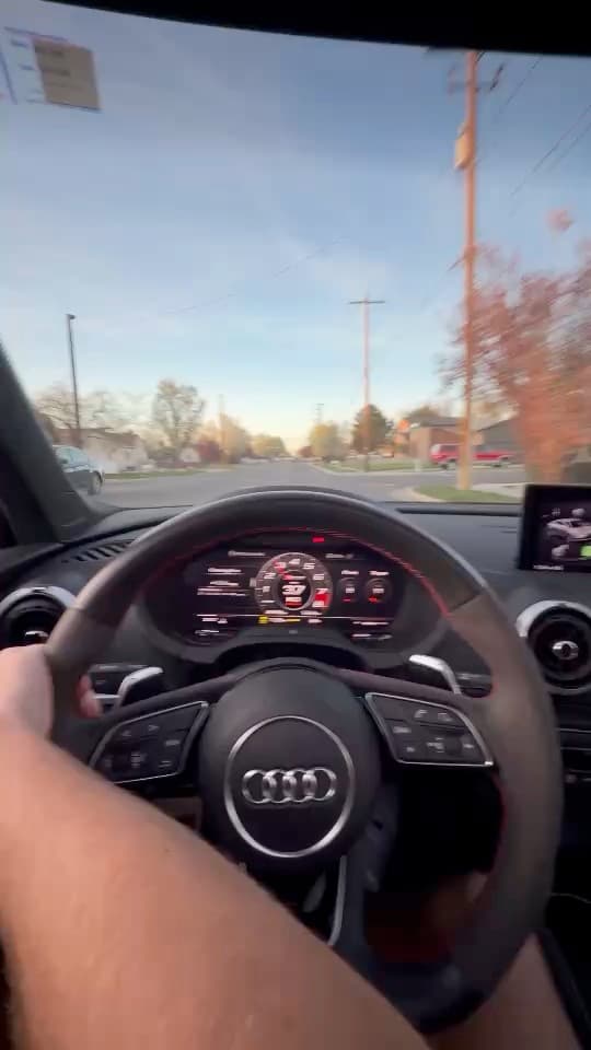 Behind the wheel of the Audi