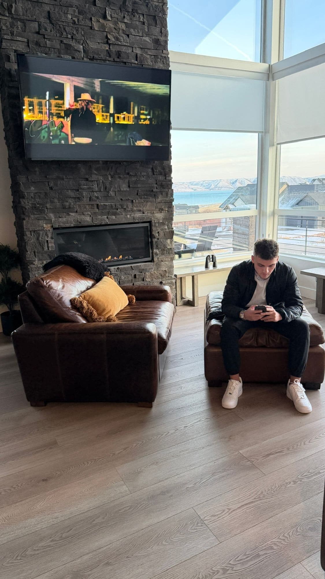 On the phone, working from home